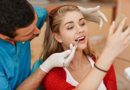 Woman receiving preventive dentistry