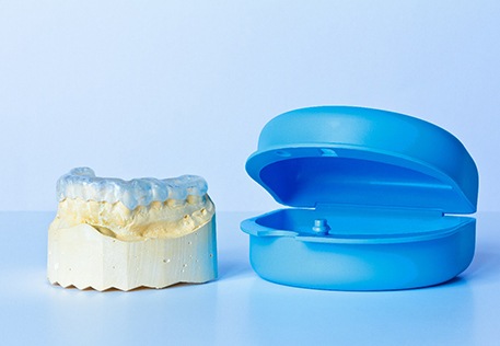 nightguard in Dallas on mold of teeth