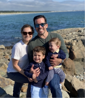 Doctor Barnett and her family on the beach