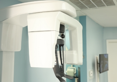 3 D C T cone beam digital x ray scanner in Dallas