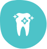 Animated tooth with sparkles representing cosmetic dentistry