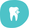 Animated tooth with cross representing emergency dentistry