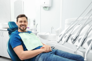 a patient during their dental crown appointment